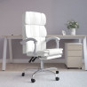 Silla de oficina reclinable cuero sintético blanco 1
