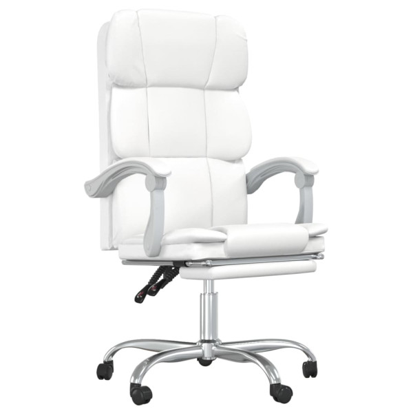 Silla de oficina reclinable cuero sintético blanco M 2