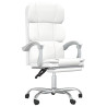Silla de oficina reclinable cuero sintético blanco 2