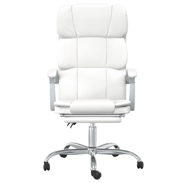 Silla de oficina reclinable cuero sintético blanco M 3