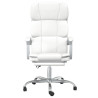 Silla de oficina reclinable cuero sintético blanco 3