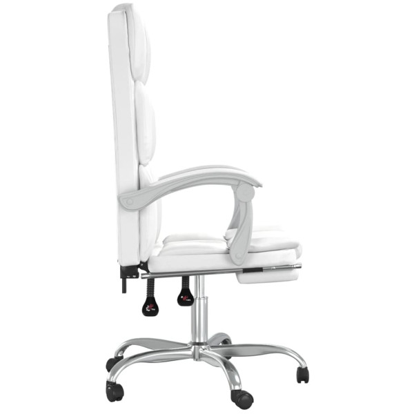 Silla de oficina reclinable cuero sintético blanco M 4