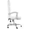 Silla de oficina reclinable cuero sintético blanco 4