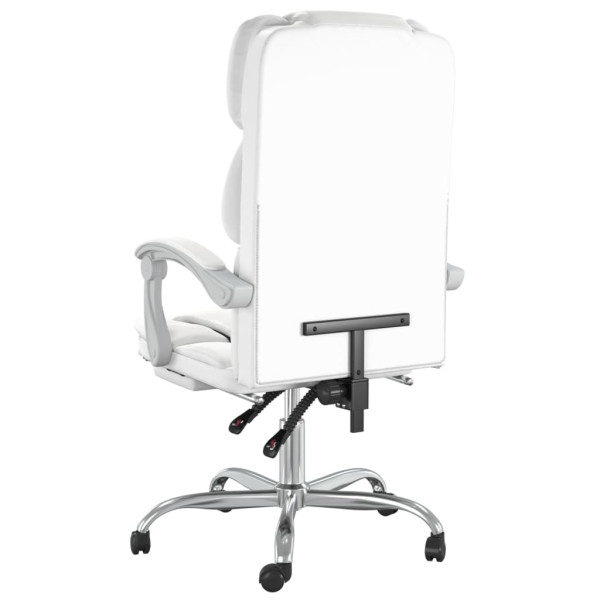 Silla de oficina reclinable cuero sintético blanco M 5