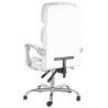 Silla de oficina reclinable cuero sintético blanco 5
