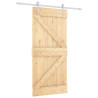 Puerta corredera con herrajes madera maciza de pino 90x210 cm 2