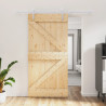 Puerta corredera con herrajes madera maciza de pino 100x210 cm 1