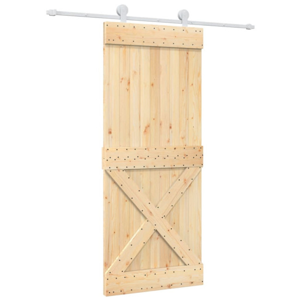 Puerta corredera con herrajes madera maciza de pino 85x210 cm M 2