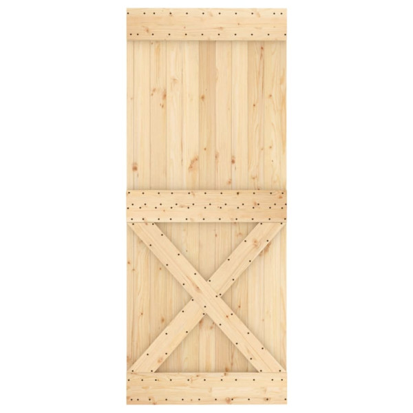 Puerta corredera con herrajes madera maciza de pino 85x210 cm M 4