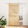 Puerta corredera con herrajes madera maciza de pino 100x210 cm 1
