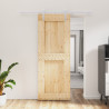 Puerta corredera con herrajes madera maciza de pino 80x210 cm 1