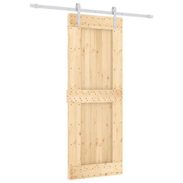 VidaXL Porta de correr com ferragens 80x210 cm madeira de pinho maciça M 2