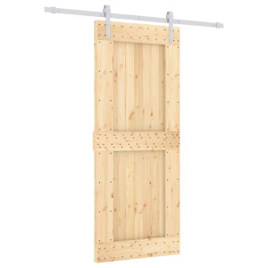 Puerta corredera con herrajes madera maciza de pino 85x210 cm H