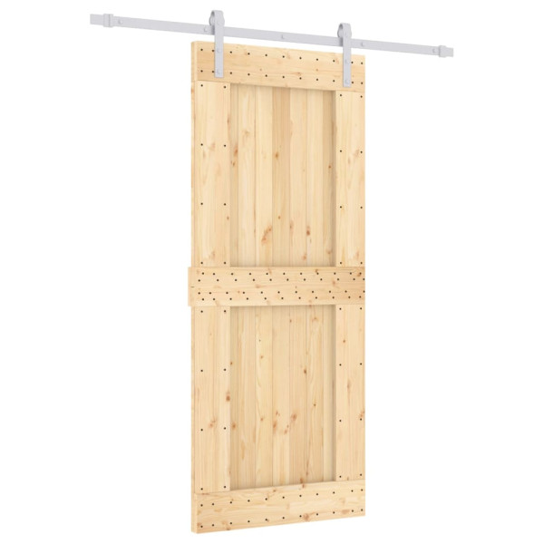 Puerta corredera con herrajes madera maciza de pino 85x210 cm M 2