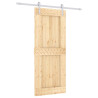 Puerta corredera con herrajes madera maciza de pino 85x210 cm 2
