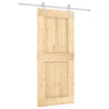 Puerta corredera con herrajes madera maciza de pino 90x210 cm 2