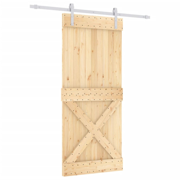 Puerta corredera con herrajes madera maciza de pino 90x210 cm M 2