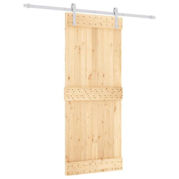 Puerta corredera con herrajes madera maciza de pino 85x210 cm M 2