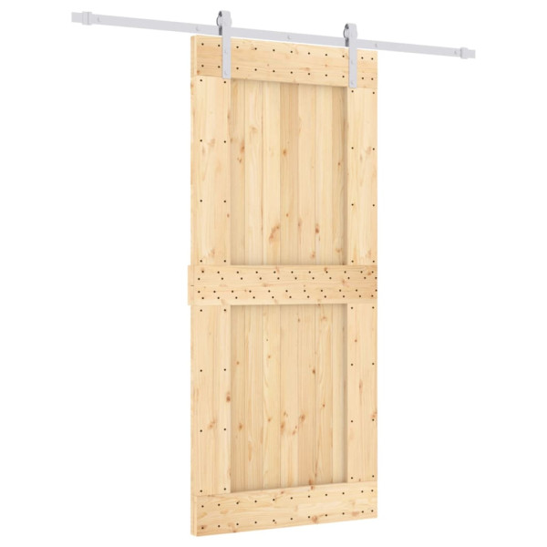 Puerta corredera con herrajes madera maciza de pino 90x210 cm M 2