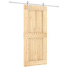 Puerta corredera con herrajes madera maciza de pino 90x210 cm 2