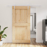 Puerta corredera con herrajes madera maciza de pino 100x210 cm 1