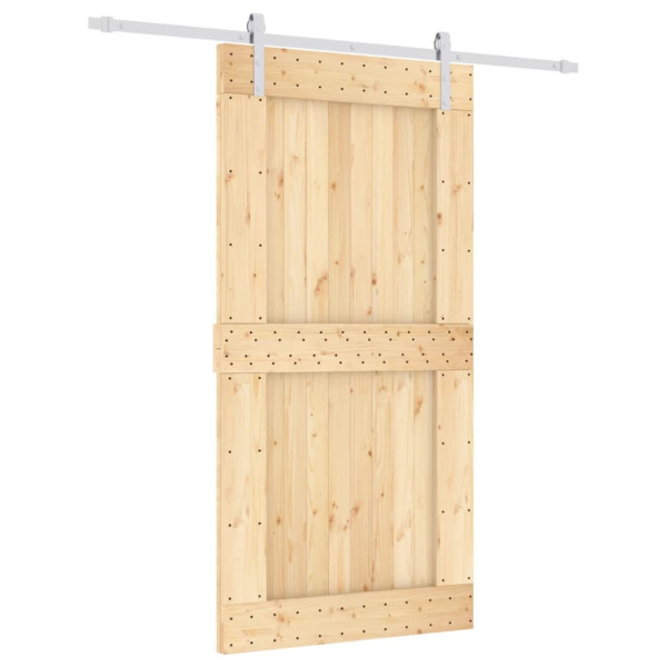 Puerta corredera con herrajes madera maciza de pino 100x210 cm M 2