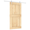 Puerta corredera con herrajes madera maciza de pino 100x210 cm 2