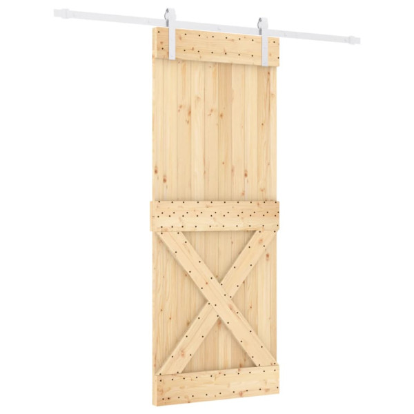 Puerta corredera con herrajes madera maciza de pino 80x210 cm M 2