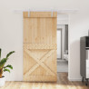 Puerta corredera con herrajes madera maciza de pino 100x210 cm 1