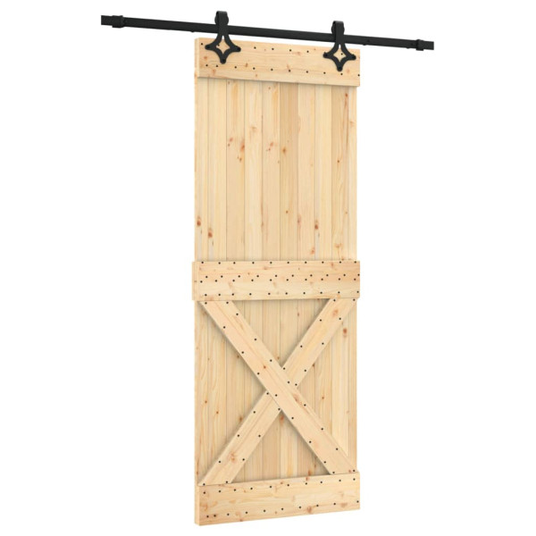 Puerta corredera con herrajes madera maciza de pino 80x210 cm M 2