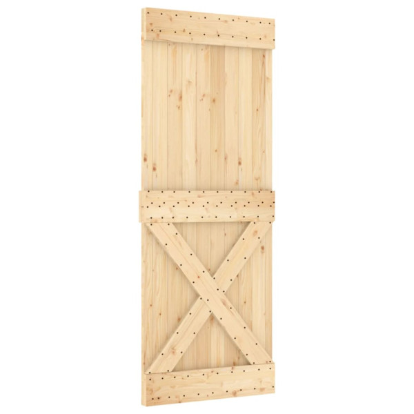 Puerta corredera con herrajes madera maciza de pino 80x210 cm M 3