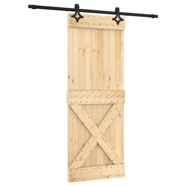 Puerta corredera con herrajes madera maciza de pino 80x210 cm M 2