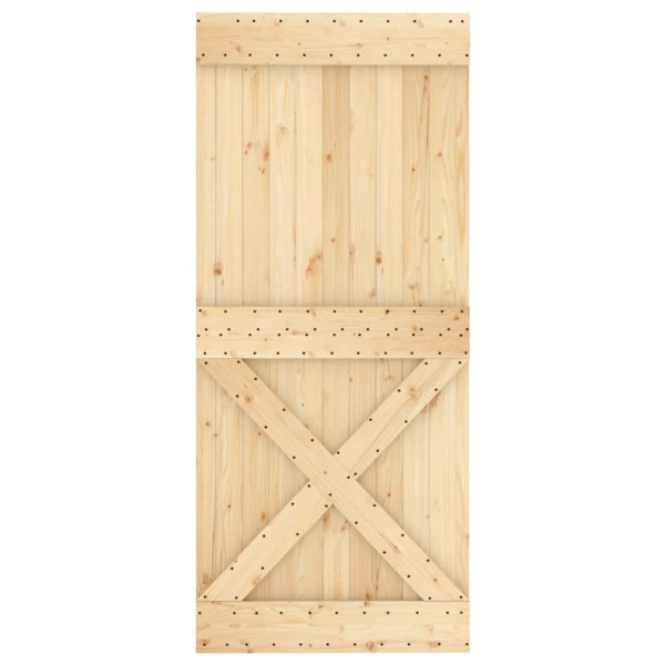 Puerta corredera con herrajes madera maciza de pino 90x210 cm M 4