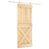 Puerta corredera con herrajes madera maciza de pino 80x210 cm 2