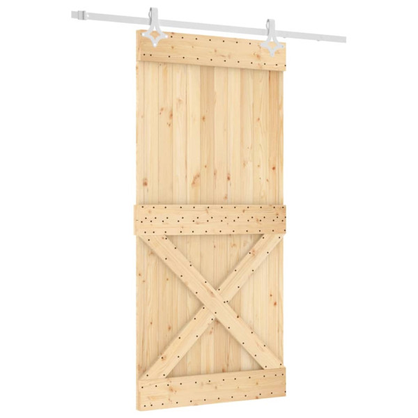 Puerta corredera con herrajes madera maciza de pino 95x210 cm M 2