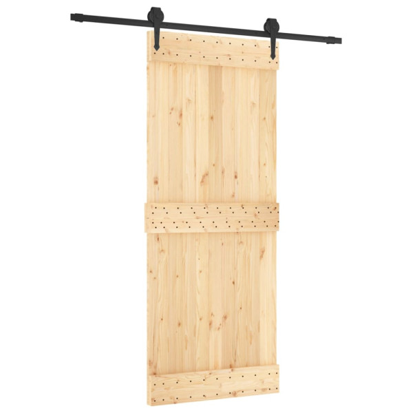 Puerta corredera con herrajes madera maciza de pino 85x210 cm M 2