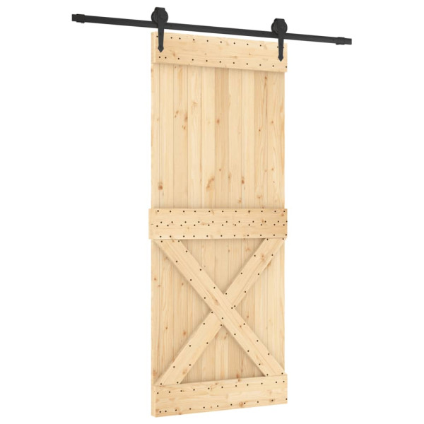 Puerta corredera con herrajes madera maciza de pino 85x210 cm M 2