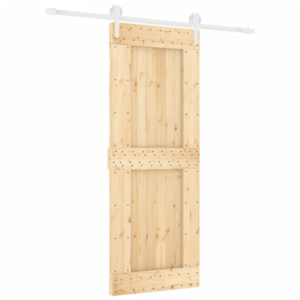 Puerta corredera con herrajes madera maciza de pino 80x210 cm M 2