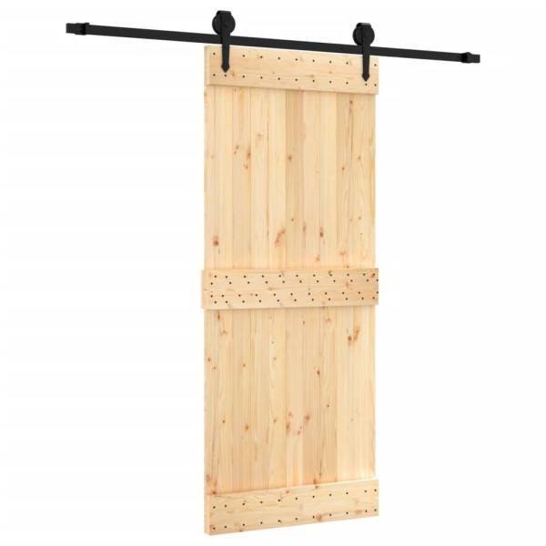 Puerta corredera con herrajes madera maciza de pino 85x210 cm M 2