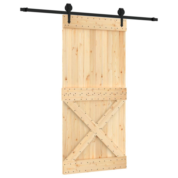 Puerta corredera con herrajes madera maciza de pino 95x210 cm M 2