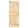 Puerta corredera con herrajes madera maciza de pino 95x210 cm 3