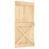 Puerta corredera con herrajes madera maciza de pino 100x210 cm 3