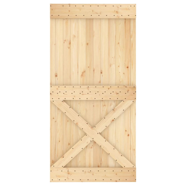 Puerta corredera con herrajes madera maciza de pino 100x210 cm M 4