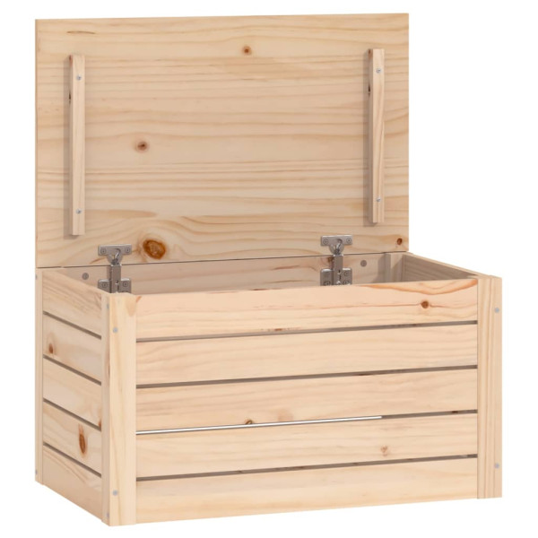 Caja de almacenaje madera maciza de pino 59.5x36.5x33 cm M 2