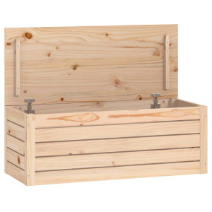 Caja de almacenaje madera maciza de pino 89x36.5x33 cm H