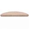 Alfombrilla de escaleras 15 uds tela punzonada marrón 56x17x3cm 4