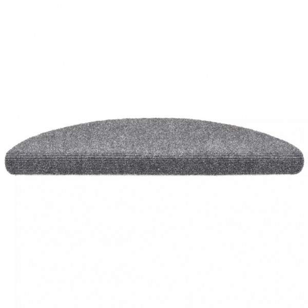 Tapetes de escada autoadesivos 15 peças 56x17x3 cm cinza claro semicircular M 4