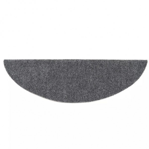 Alfombrilla de escaleras 15 uds tela punzonada gris 56x17x3 cm M 5
