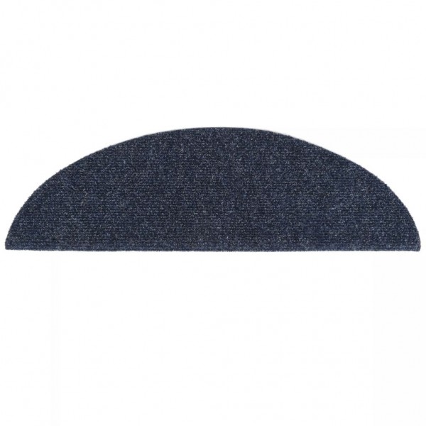 Alfombrilla de escaleras 15 uds tela punzonada azul 56x17x3 cm M 5
