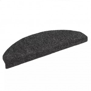 Tapetes de escada autoadesivos 15 peças 65x21x4 cm cinza escuro semicircular grande H